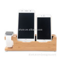 Multi-Device Bamboo Charging Station Dock Bamboo Desktop Storage Caddy for Smartphones/Apple iPhone